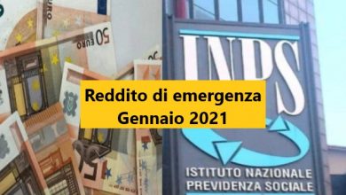 Reddito di emergenza Gennaio 2021