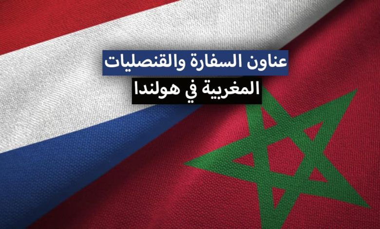 عناون السفارة والقنصليات المغربية في هولندا 2022